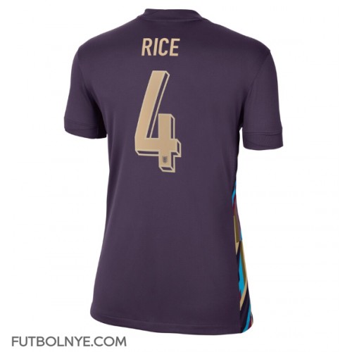 Camiseta Inglaterra Declan Rice #4 Visitante Equipación para mujer Eurocopa 2024 manga corta